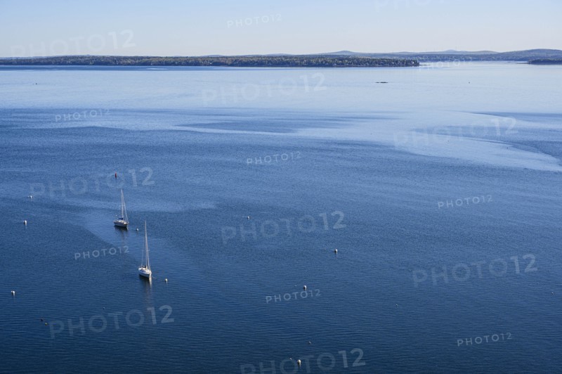 Sailboats at sea in Acadia National Park, Maine, USA