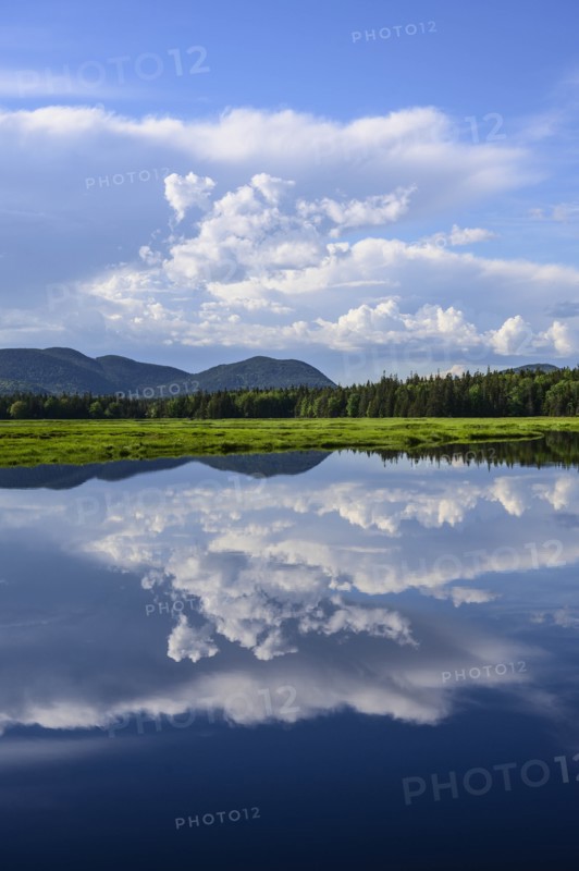 Clouds reflected in Bass Harbor Marsh, Mount Desert Island, USA