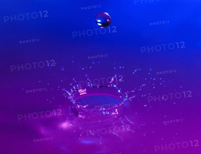 Purple and blue splashing water