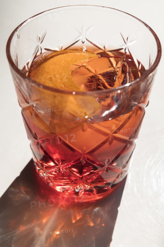 Negroni cocktail with shadow
