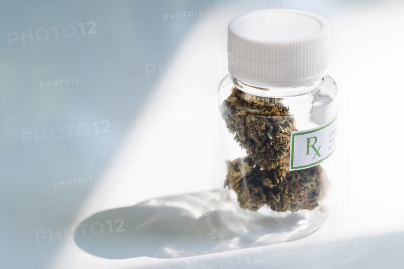 Medical marijuana in bottle