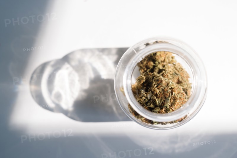 Medical marijuana in bottle