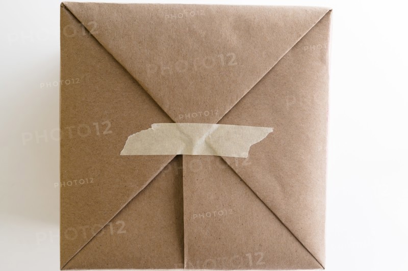 Tape on brown envelope