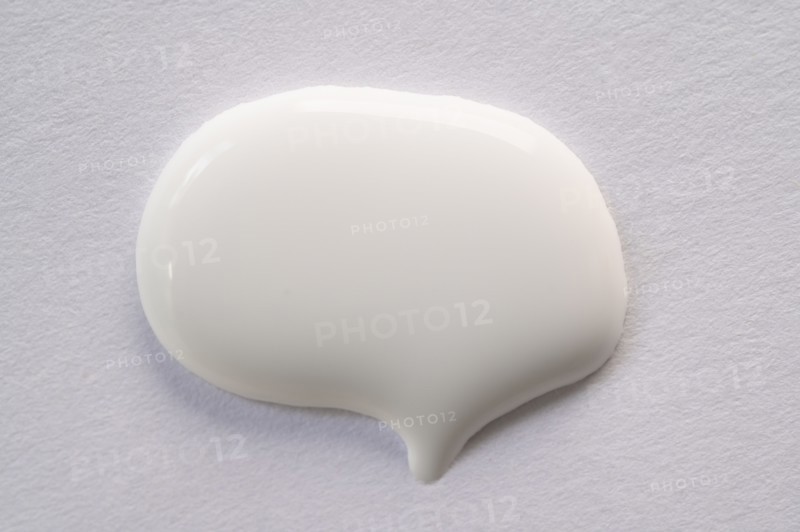 White paint in shape of speech bubble