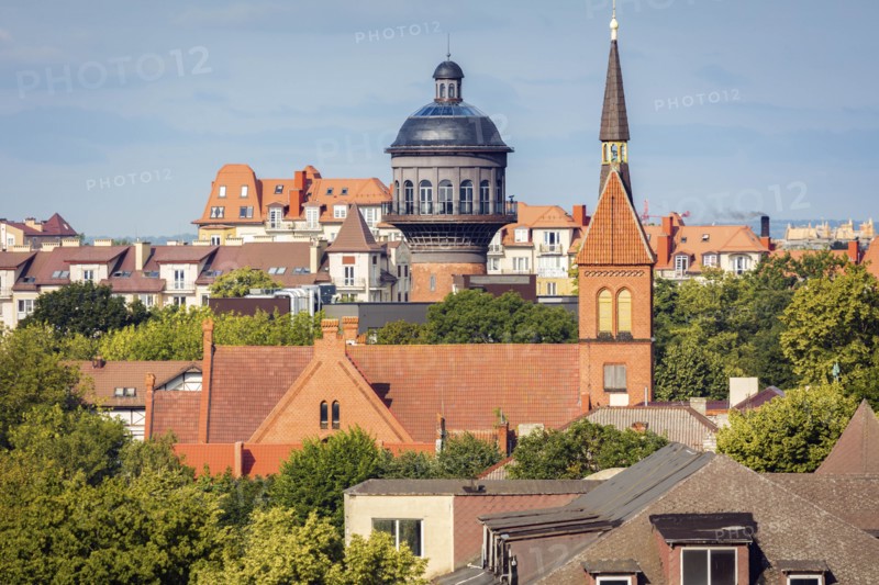 Cityscape of old buildings in Zelenogradsk, Russia