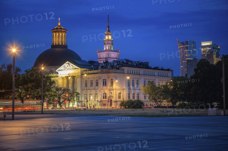 Holy Trinity Church behind Zacheta National Gallery Of Art in Warsaw, Masovia, Poland