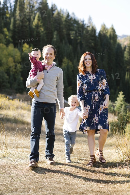 Family by forest
