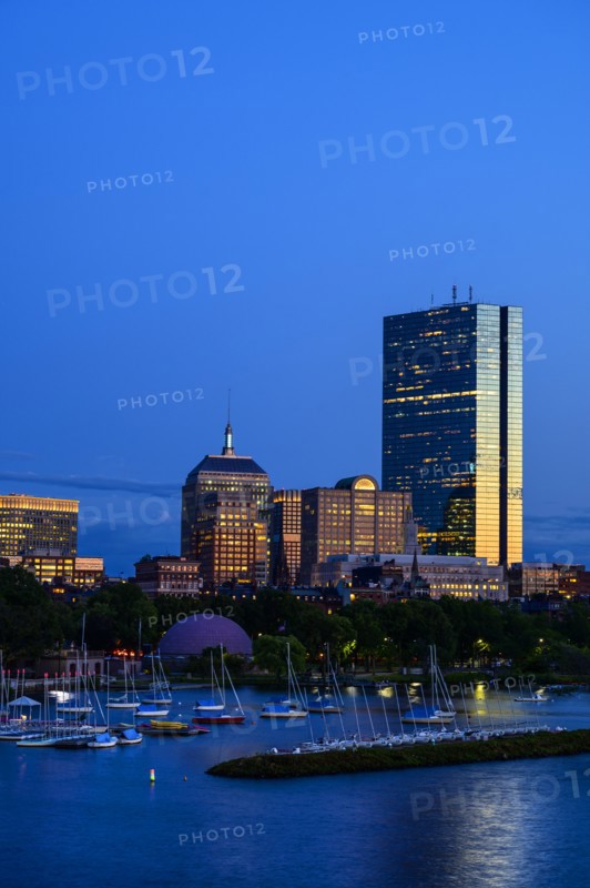 City skyline with harbor in Boston, Massachusetts, USA