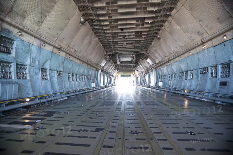 Inside cargo plane