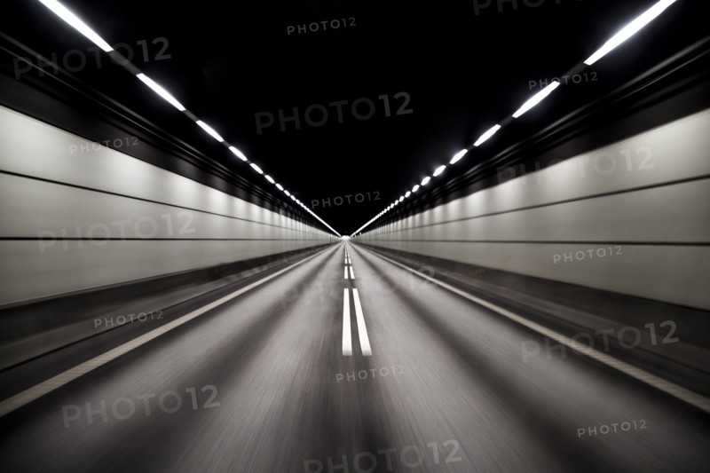 Road inside tunnel