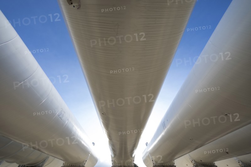 White pipes against clear sky