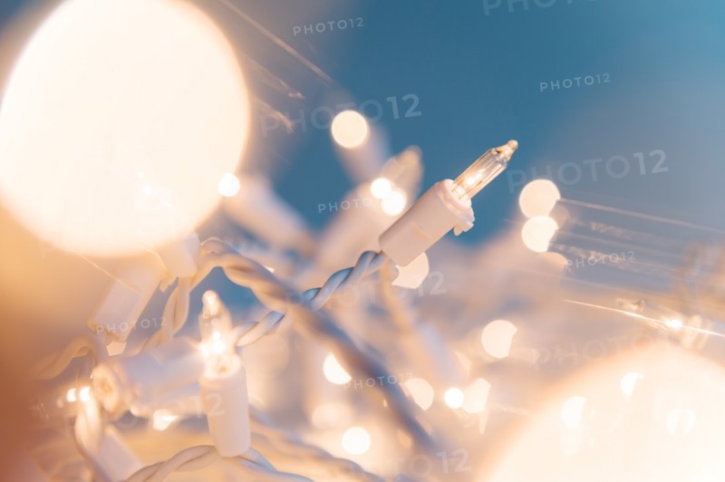 Illuminated fairy lights in soft focus