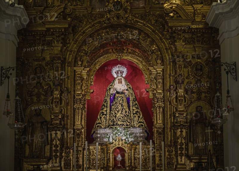 Altarpiece inside Chapel of the Sailors in Seville, Spain