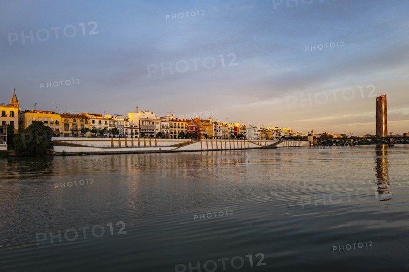 City skyline with Guadalquivir river in Seville, Spain