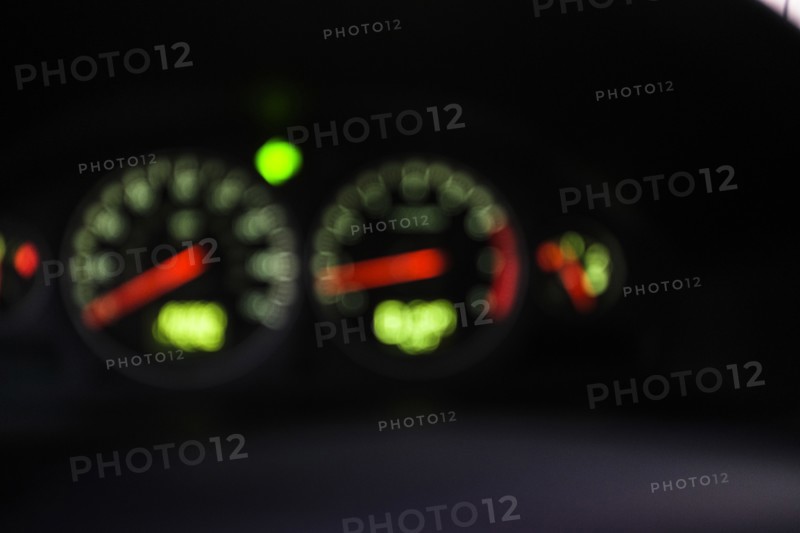 Speedometer in car in soft focus