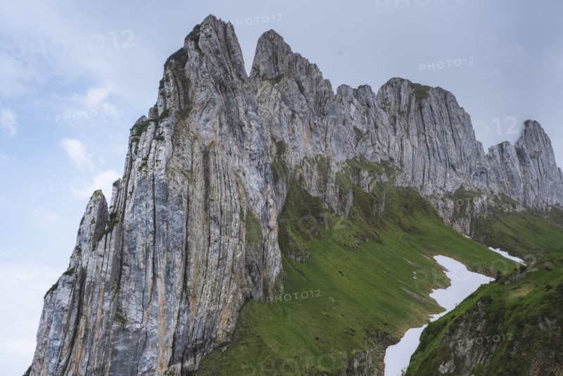 Cliff at Kreuz Mountains in Appenzell, Switzerland
