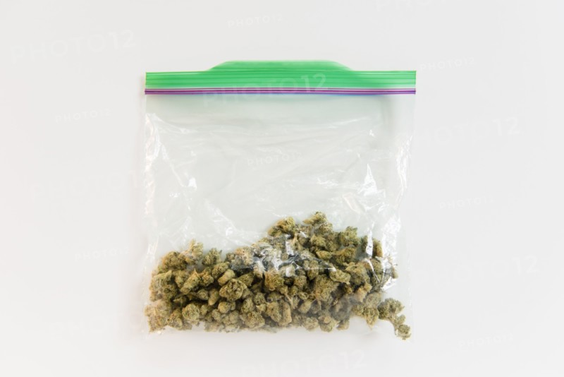 Plastic bag of marijuana