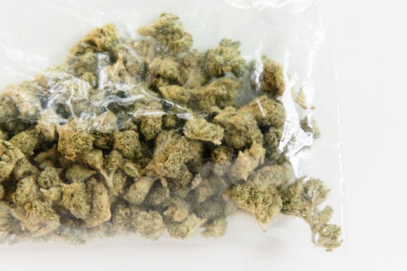Plastic bag of marijuana