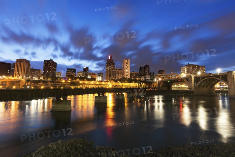 Cityscape of St. Paul, Minnesota at night