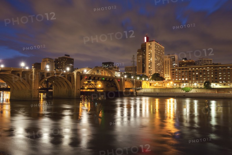 Cityscape of St. Paul, Minnesota at night