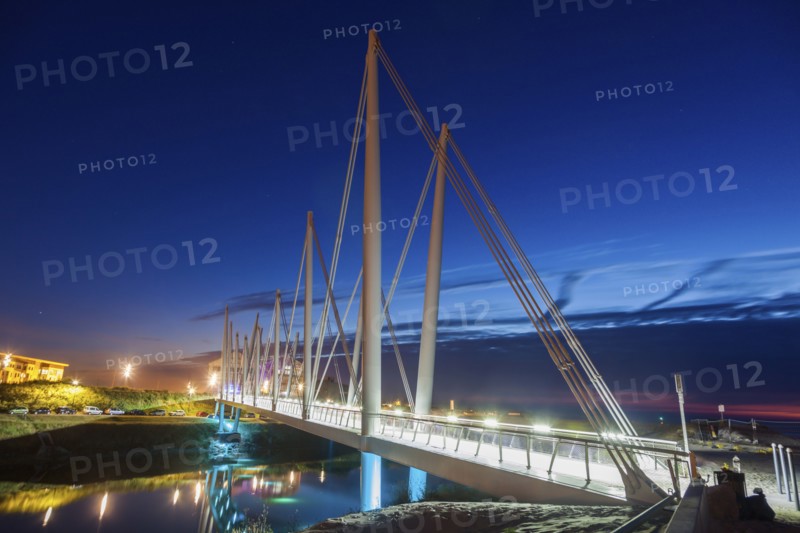 Bridge at night in Dunkirk, France
