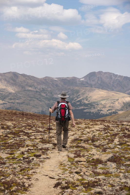 Woman hiking in Loveland Pass, Colorado