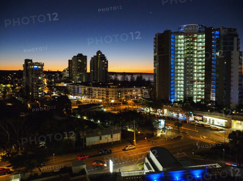 Buildings during night in Coolangata, Australia