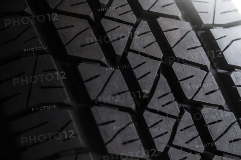 Close up of tread on tire