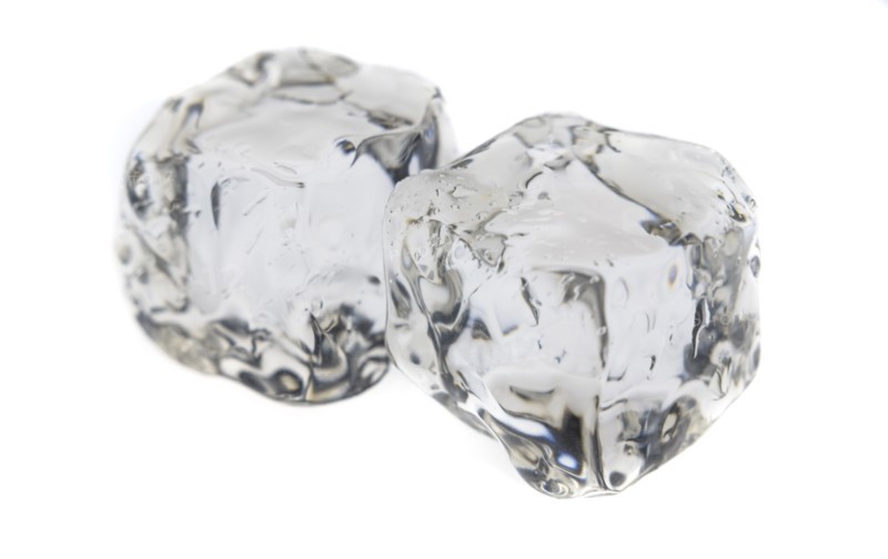 Ice cubes on white background