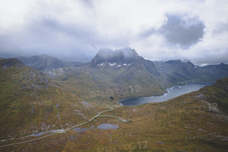 Clouds above mountains in Senja, Norway