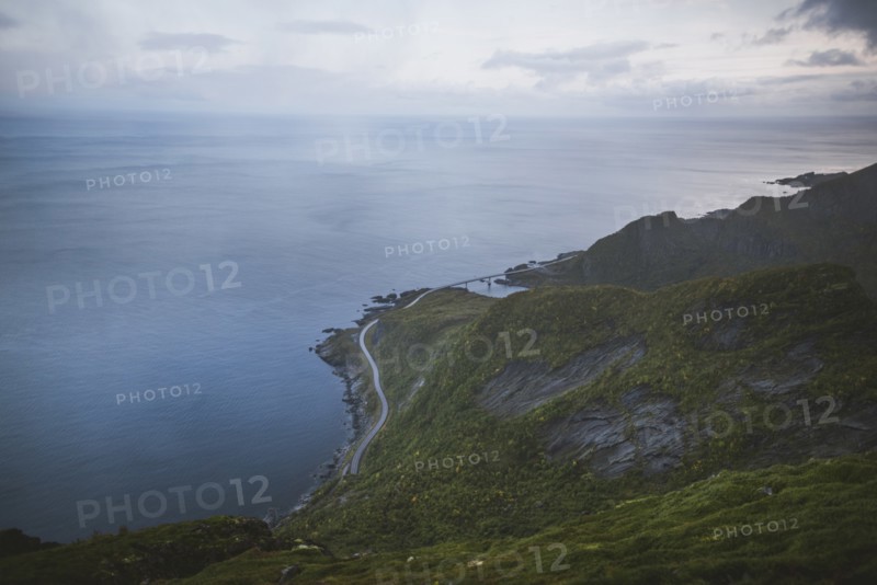 Norway, Senja, Scenic view of road along coast