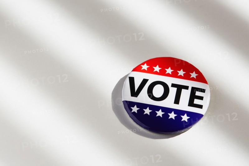Vote button on white background