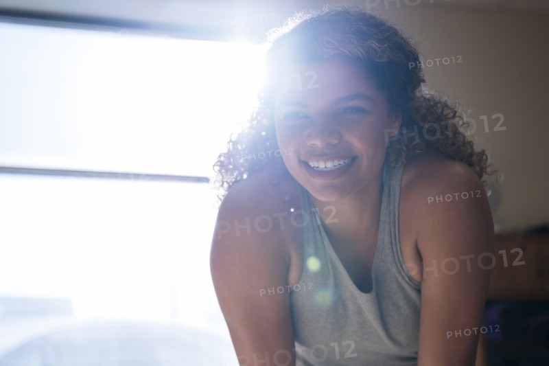 Portrait of athletic woman at gym