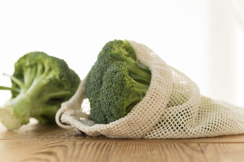 Broccoli in reusable produce bag