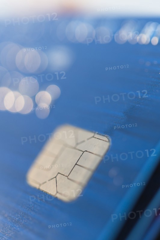 Close up of credit card chip