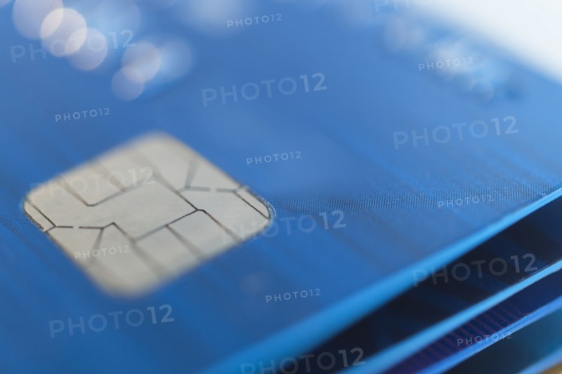 Close up of credit card chip