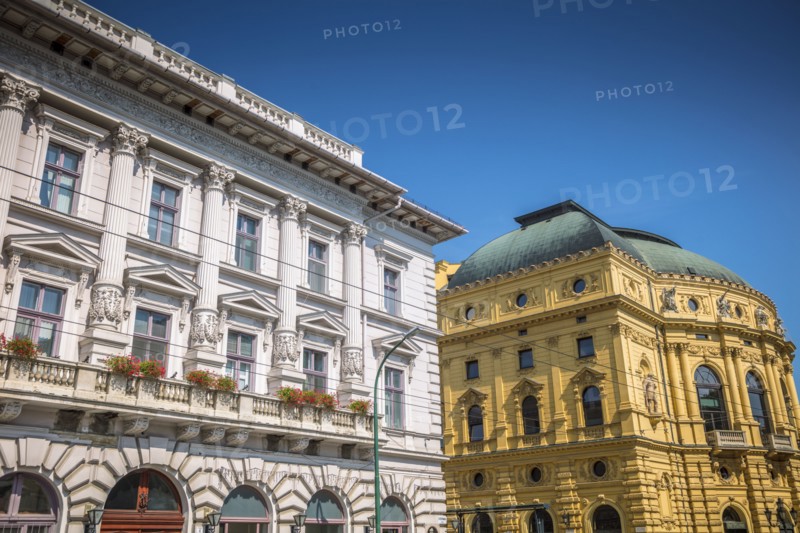 Hungary, Csongrad, Szeged, Townhouses in old town