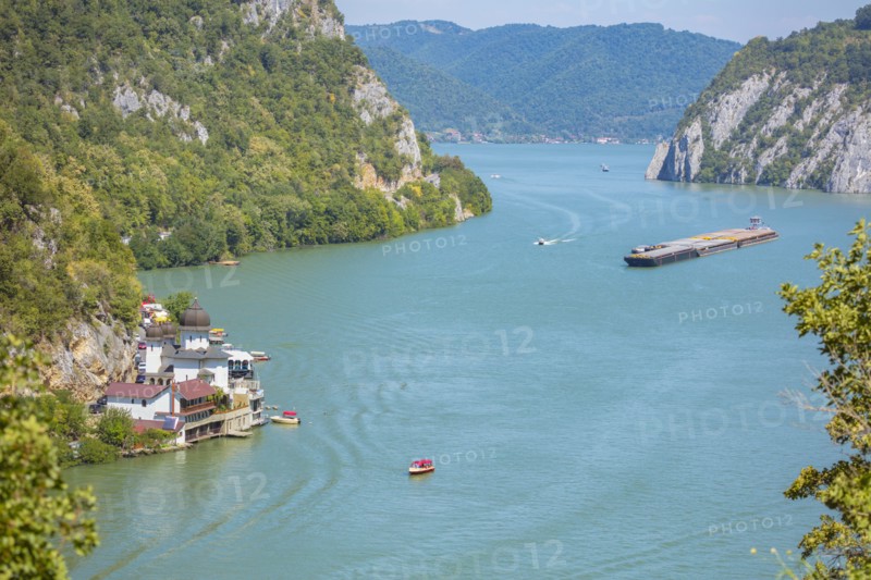 Romania, Dubova, High angle view of scenics bay with cliffs