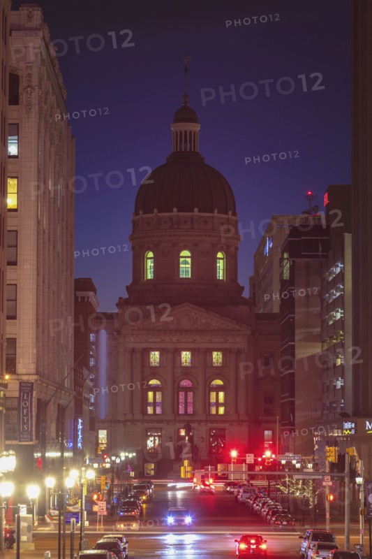 Indianapolis, Indiana, USA, Indiana State Capitol at night