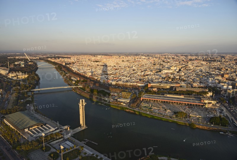 Spain, Andalusia, Seville, High angle view over Guadalquivir River