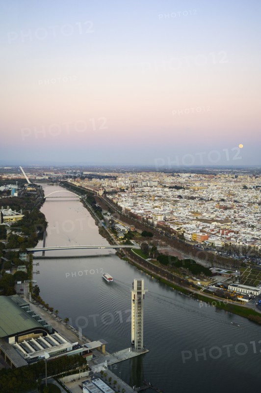 Spain, Andalusia, Seville, High angle view over Guadalquivir River