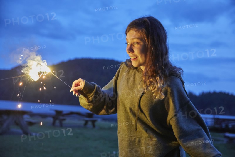 Girl with sparkler