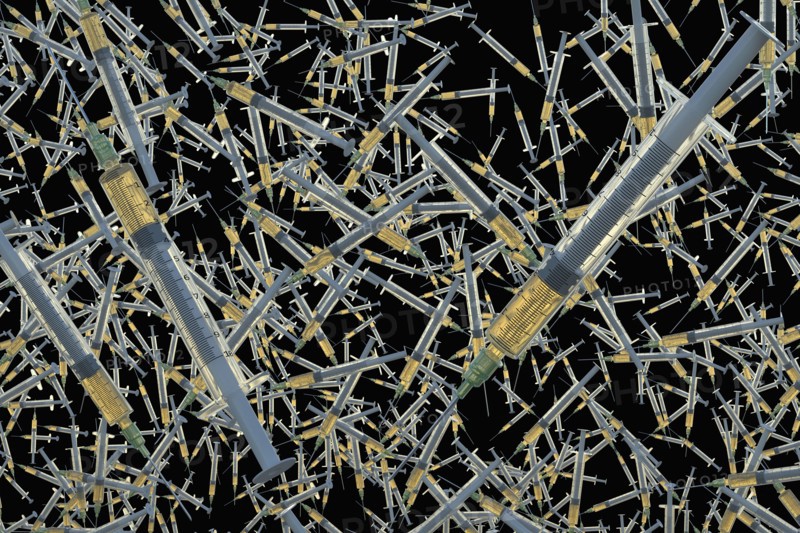 Syringes with coronavirus vaccine