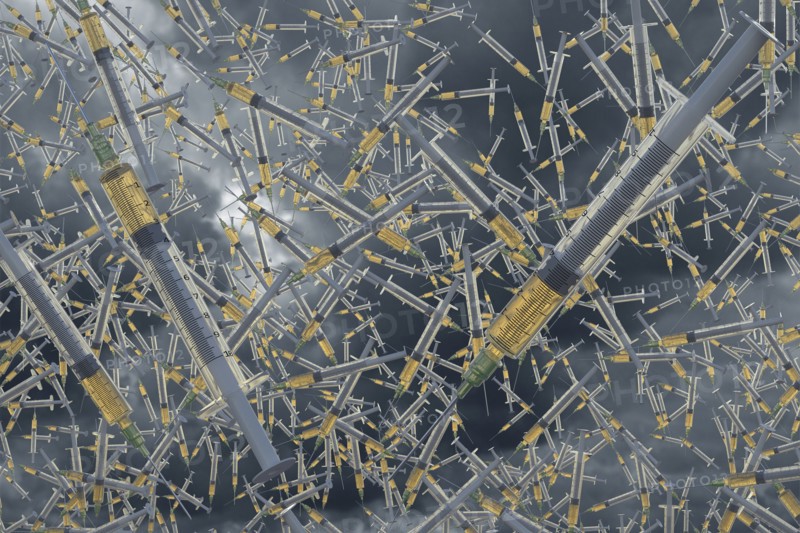 Syringes with coronavirus vaccine