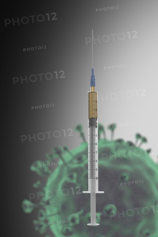 Syringe with coronavirus vaccine