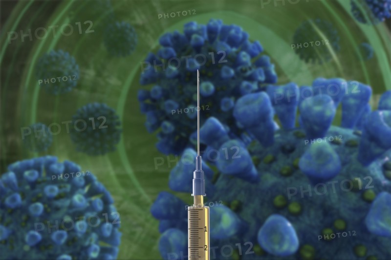 Syringe with coronavirus vaccine