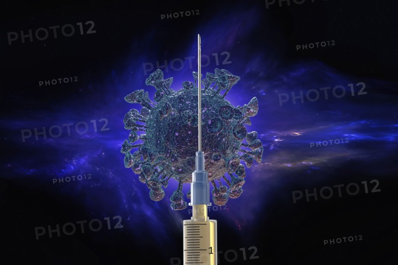 Syringe with coronavirus vaccine