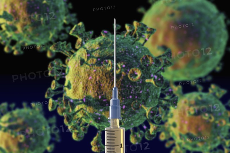Syringe with coronavirus vaccine