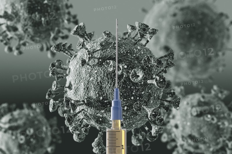 Syringe with coronavirus vaccine
