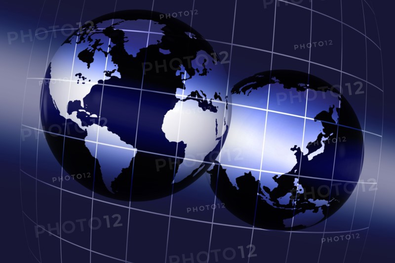 Digitally generated image of globes